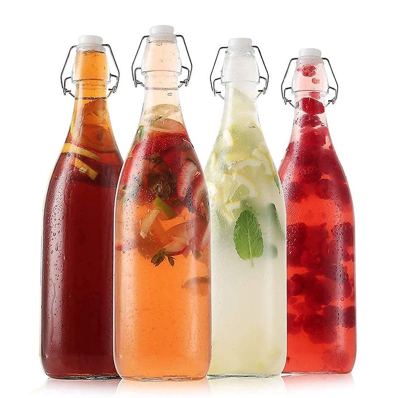BA Clear Glass Bottles with Airtight Stoppers 1000ML