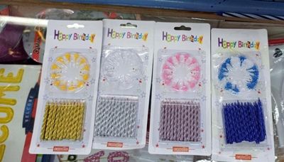 Birthday candles in a packet