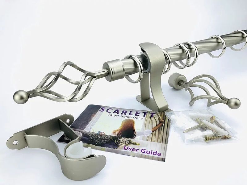 Single bar Curtain rods per 1 metre Silver