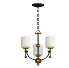 Illumatt Nico 3-Arm Chandelier in Titanium Gold and Matte Black