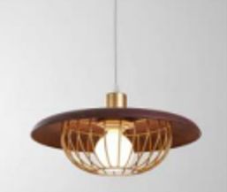ILLUMATT ILM E27 Cage Pendant Light - 350x150mm Brown Industrial Hanging Lamp LJ-KY-PDL-026