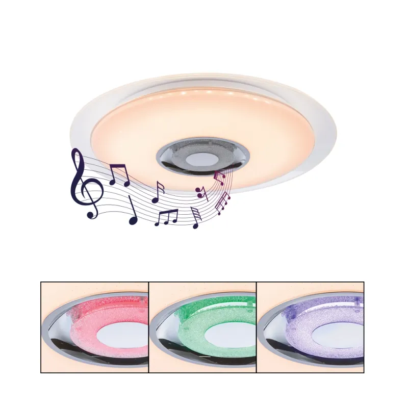 GLOBO Tune Smart Dimmable LED Ceiling Light with Integrated Speaker, Remote Control, RGB &amp; CCT, Ø47.5cm (41341-24) from Austria