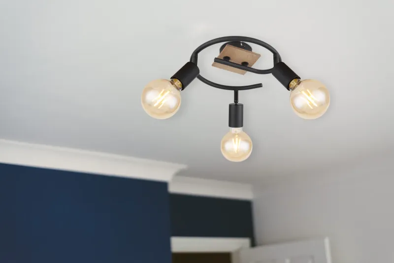 Globo MARTHA Ceiling Light black, 3-light sources 54008-3H