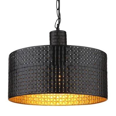 Globo RIELLY Pendant Light Wood like finish, black, 1-light source