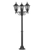 illumat Lighting Classical 8 ft. 3-Light Black Outdoor Lamp Post Light Fixture Set with Clear Glass ILM1361LF