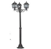 illumat Lighting Classical 8 ft. 3-Light Black Outdoor Lamp Post Light Fixture Set with Clear Glass ILM1356LF