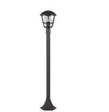 Illumat sage Black with Clear Glass Four Sided Lantern IP44 Outdoor 100cm Short Bollard Light Black | Clear ILM0390LF