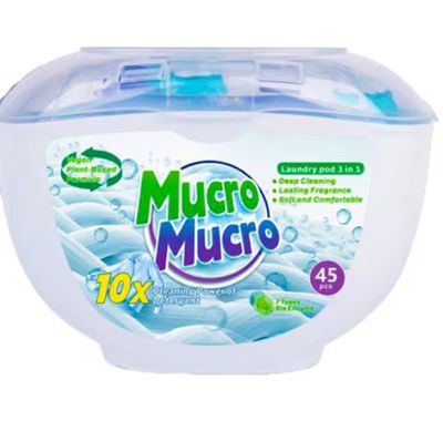 Mucro laundry detergent Pods 3 in 1 10G 45 pcs in Plastic Container