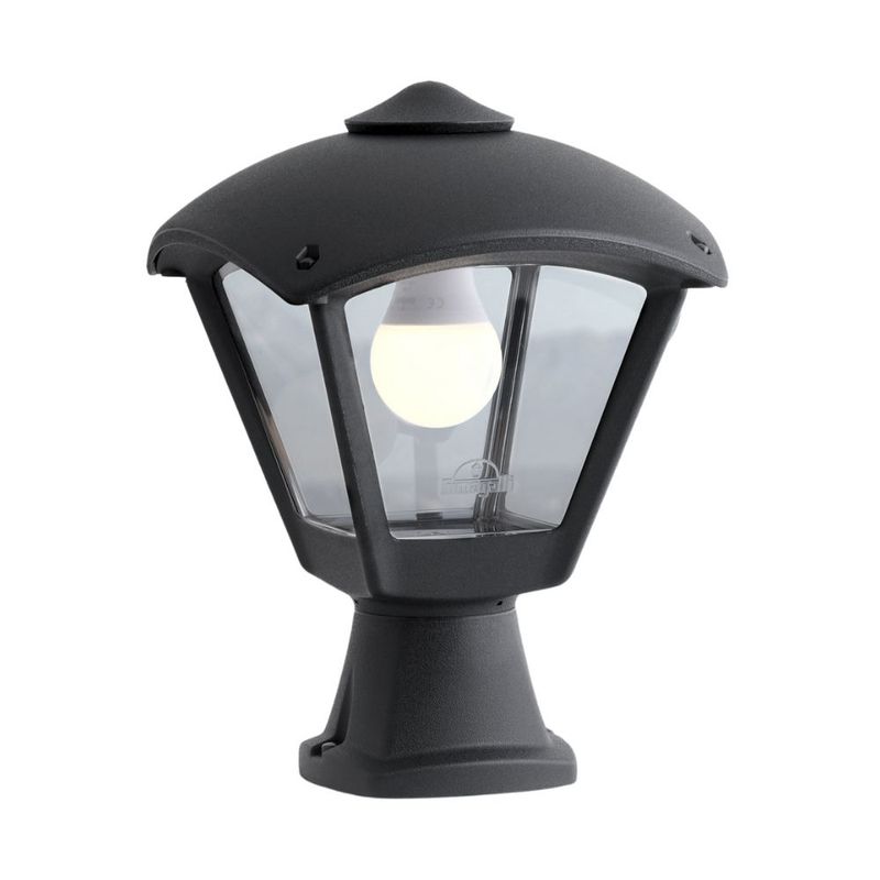 FUMAGALLI FMG.MIDIDISMA/DARIO Black Clear E27 Outdoor Gate Light (Post Top Lantern) T24.116.000.AXE27