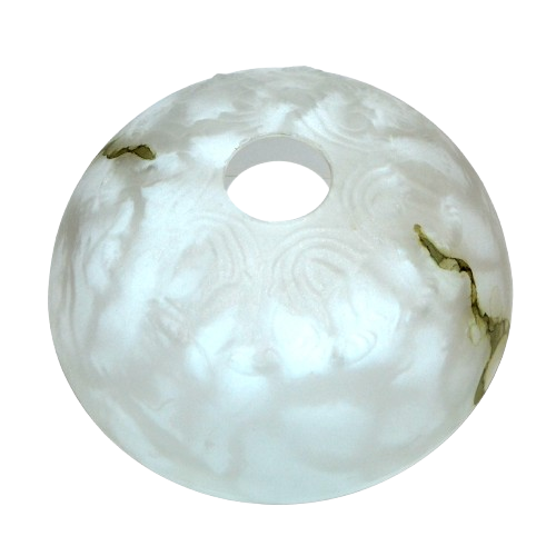 Iridescent Swirl Chandelier Glass Shade Replacement - Mother-of-Pearl Effect with Greenish Accents