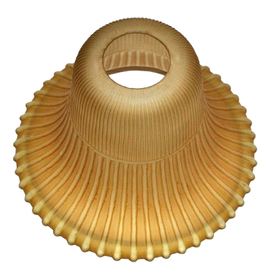 Amber Ribbed Art Nouveau Style Ruffled Chandelier Glass Shade Replacement