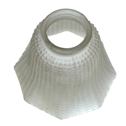 Textured Frosted Glass Chandelier Shade Replacement - Hexagonal Base with Dotted Ribbing