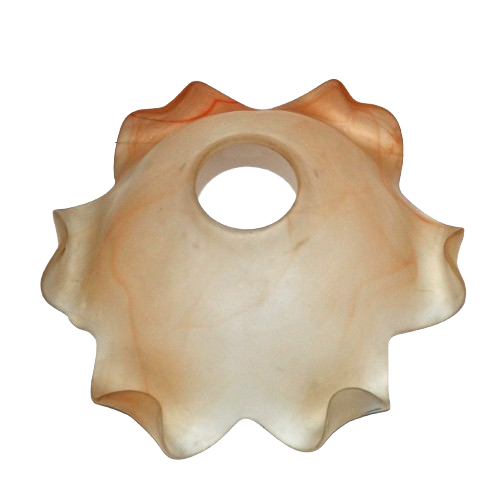 Textured Frosted Glass Chandelier Shade Replacement - Hexagonal Base with Dotted Ribbing