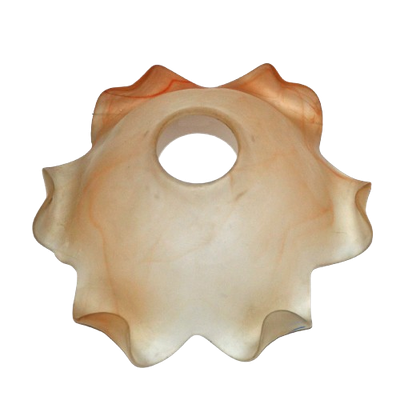 Textured Frosted Glass Chandelier Shade Replacement - Hexagonal Base with Dotted Ribbing