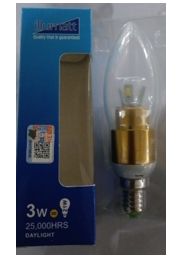 Illumatt 3W E14 C35 LED Candle Lamp - Daylight White (Clear Finish)
