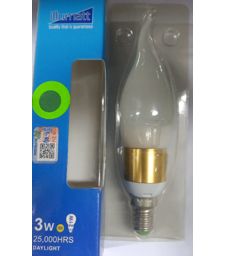 Illumatt 3W E27 Clear LED Tailed Candle Lamp - Daylight White