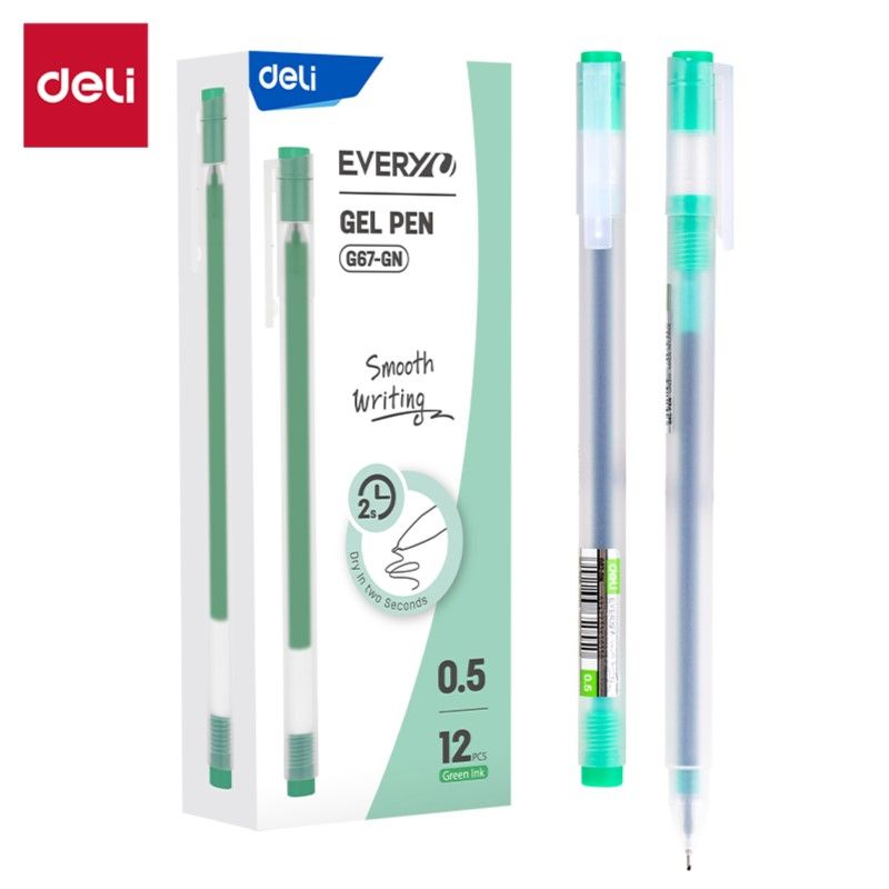Deli Gel Pen 0.5MM GREEN/PURPLE #G67
