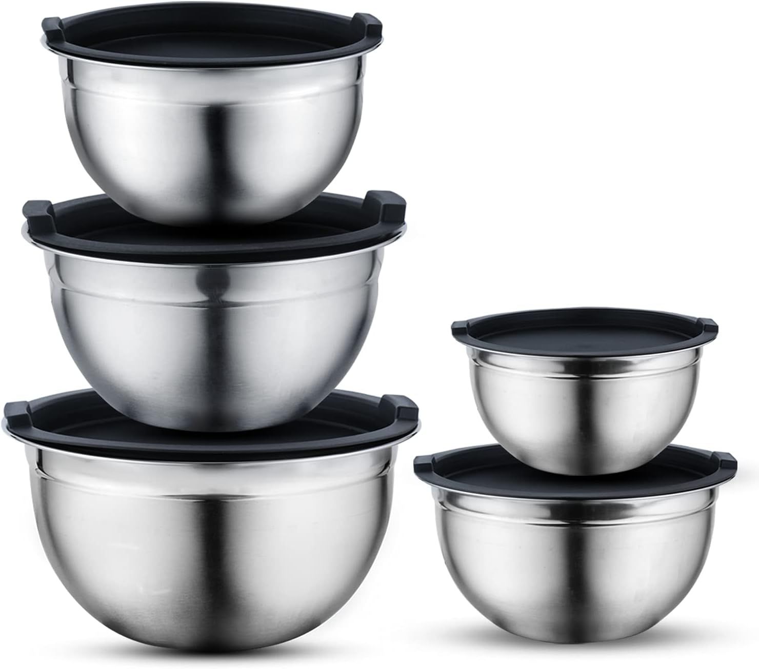 VINOD Intelligent Cookware 10-Piece Stainless Steel Mixing Bowl Set