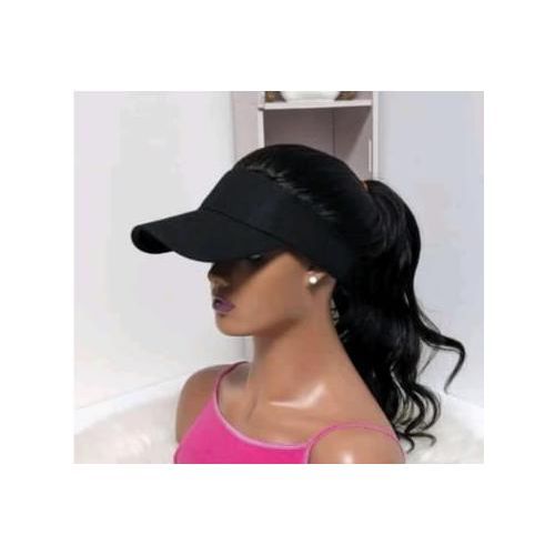 Baseball Cap with Hair Extensions Straight Short Bob Hairstyle Adjustable Wig Hat for Woman Girl