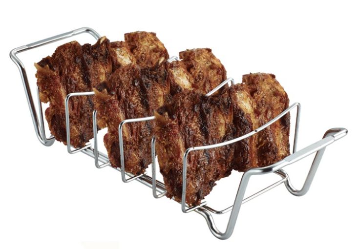 Boleefun Durable Rib Roast Rack - Carbon Steel or Stainless Steel 230010