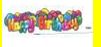 ESS-KD191 8X41" HAPPY BIRTHDAY BALLOON BANNER