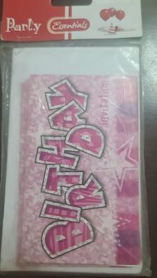 ESS Birthday Party Invitation Cards with envelopes 6pcs KD38