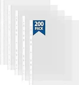 PENTA ESS multi punched file pocket 70 micron 20 pack white strip P1010
