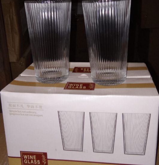 KITCHENPRO 6PCS Elegant Glassware Set 390ML- For Water, Iced Coffee, Smoothie, Beer, Cocktail (18000)