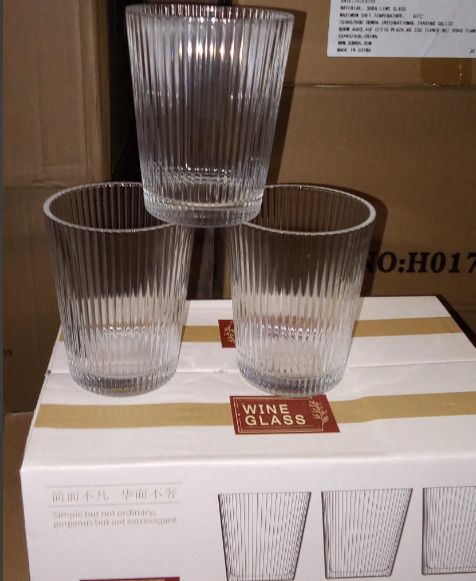 KITCHENPRO 6PCS Elegant Glassware Set 250ML- For Water, Iced Coffee, Smoothie, Beer, Cocktail (17999)