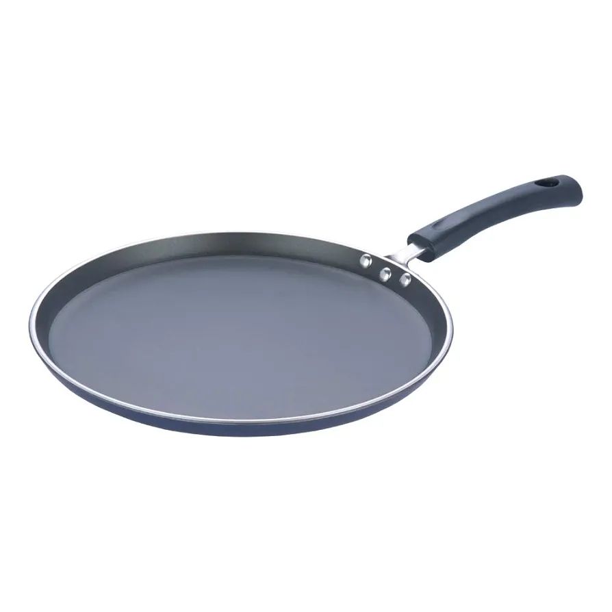 Vinod Zest Aluminium Non Stick Dosa Tawa - 28 cm | Flat Bottom Tawa | 5 mm Extra Thick | 3 Layer Ceramic Coating | Metal Spoon Friendly | Gas Base - 1 Year Warranty