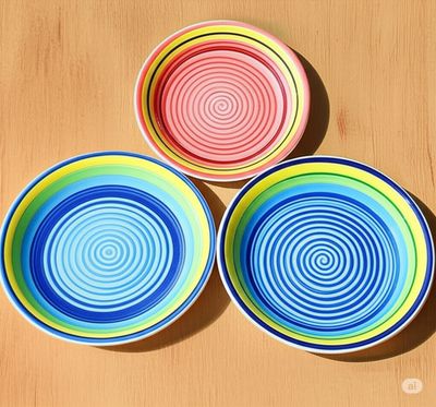 Spiral multi coloured 10.5&quot; ceramic Plate 12347 KitchenPro