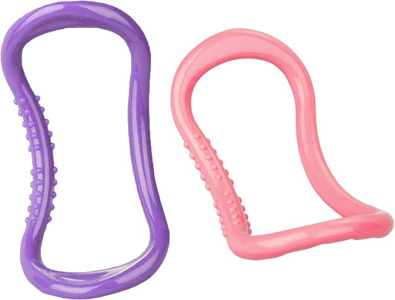 Oval Yoga Ring with Massage Points, Pilates Circles Training Tool 2Pcs, SportsPlanet