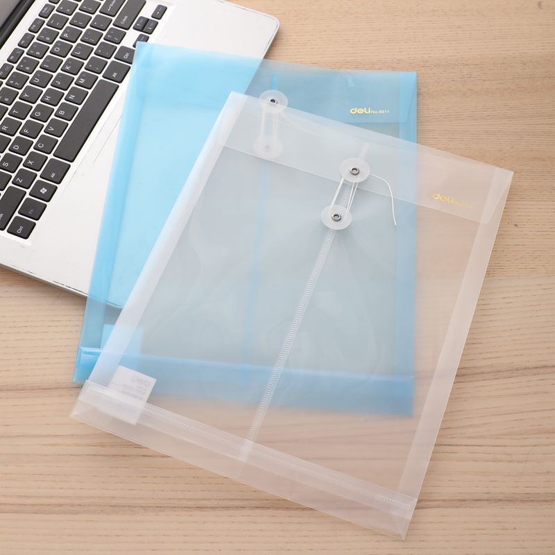 DELI E5511 A4 FILE BAG WITH STRING CLOSURE - CLEAR