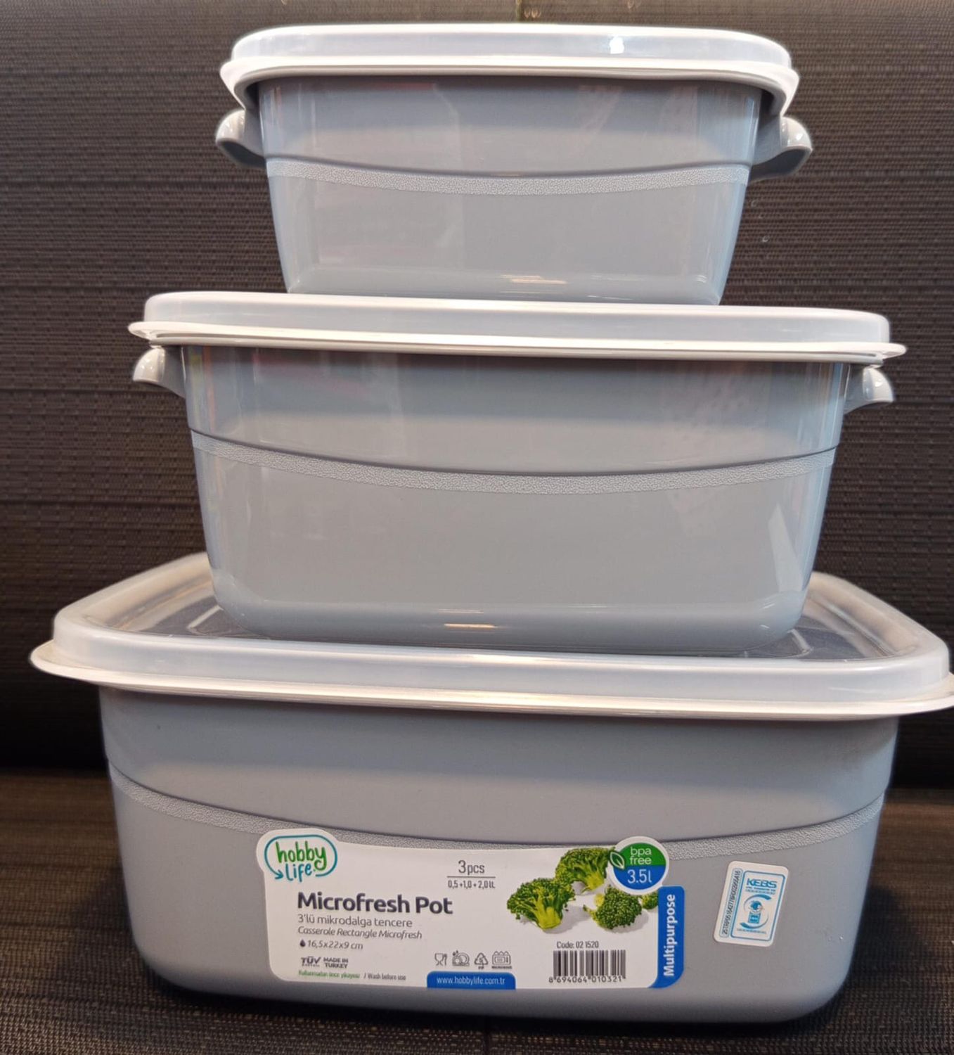 Hobby Life Rectangle Microfresh pots 3pcs #02-1520