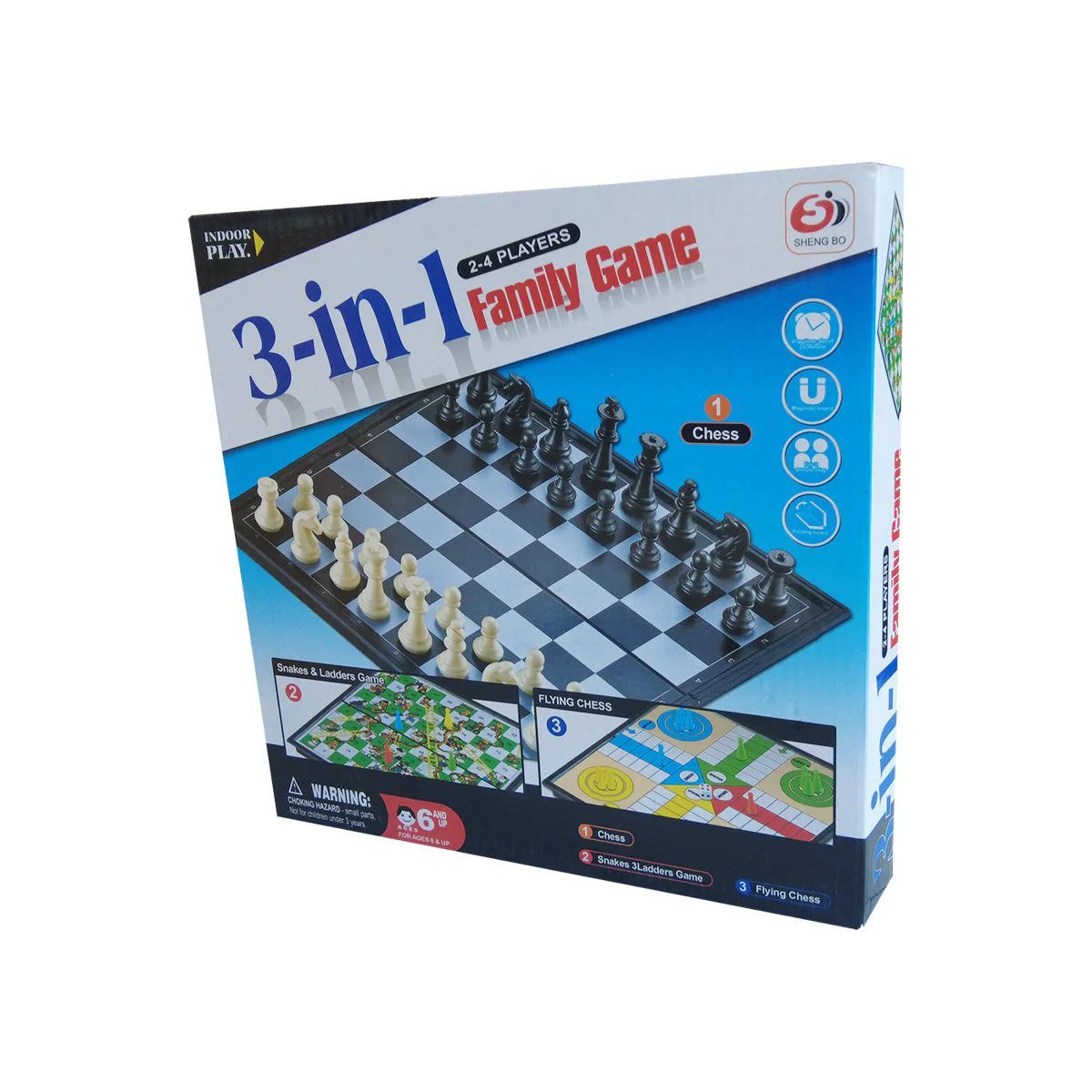 Board games- 3-in-1 Family Game set ( Chess, Snake and ladder, Ludo)