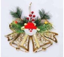 Christmas Hanging Bell 26.5x25cm hanging plastic bell with decoration #SYLD- 5023062