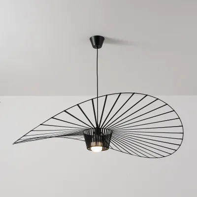 Illumat Chandelier Single Pendant D1000MM Iron Fabric ~ Black - ILM1197LF