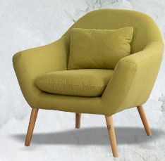 SATURN Fabric Accent Chair/Armchair (Yellow)