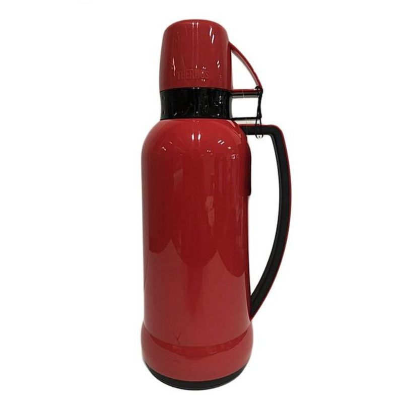 Thermos Flask Glass vacuum insulated Flask 1.0L #38-100 Red