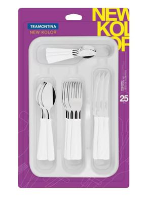 TRAMONTINA TABLEWARE BLK/R 25pcs 23198/875 White
