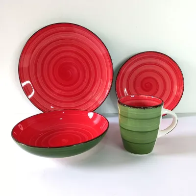 colored Dinner set ceramic dinnerware set 16pc #Essa 1052