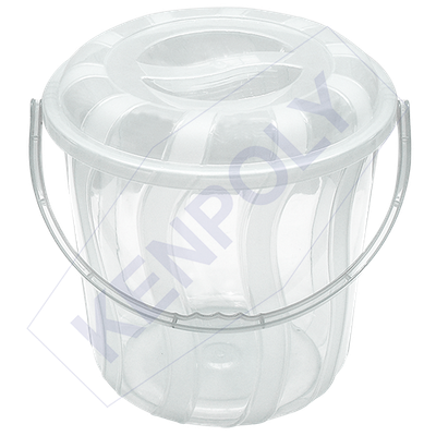 Kenpoly Stripe Clear Bucket with lid 15l