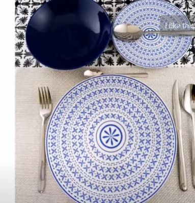 Excelsa Africa Print Dinner Set - 18 Pieces, Porcelain and Ceramic, Multicoloured in a Gift Box, Design D1