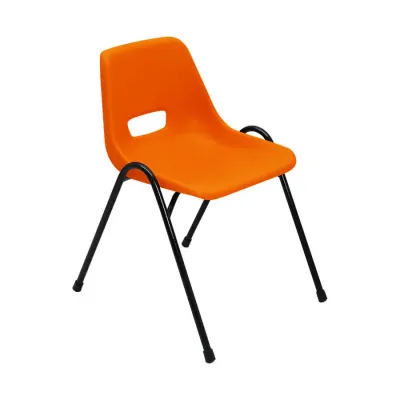Kenpoly Stackable Chair with Metal Stand - Black/Silver | Ideal for Events, Home, Office, School