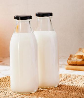 Glass Bottle Camel Milk Jar with metal lid 1Ltr