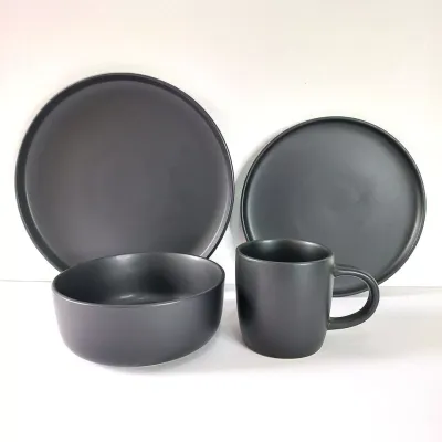 Ceramic Black Dinner set 16pc Dinnerware set #Essa 1041/42