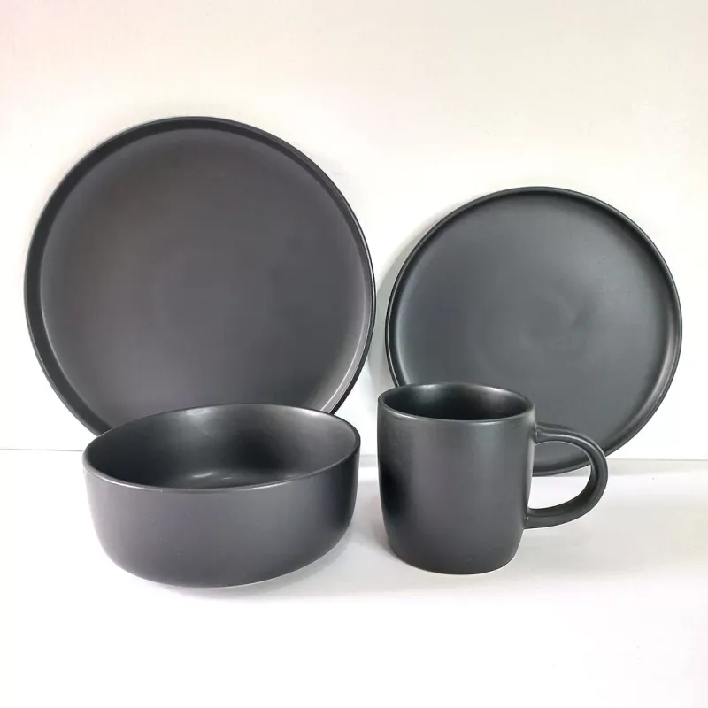 Ceramic Black Dinner set 16pc Dinnerware set #Essa 1041/42