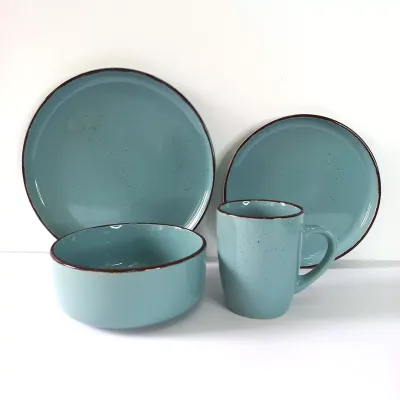Dinner set 16pc Blue Ceramic Dinnerware Set #Essa 1039