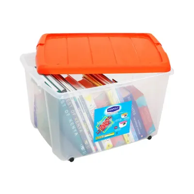 Kenpoly Clear Storage Container with Lid - 60L (Size: 330 x 410 x 540) - Large Storage Box