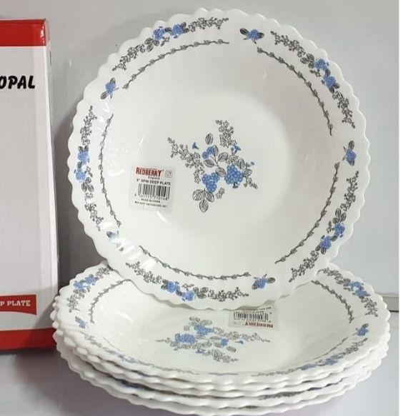 Redberry opal 9" deep plate 6pcs code 1047